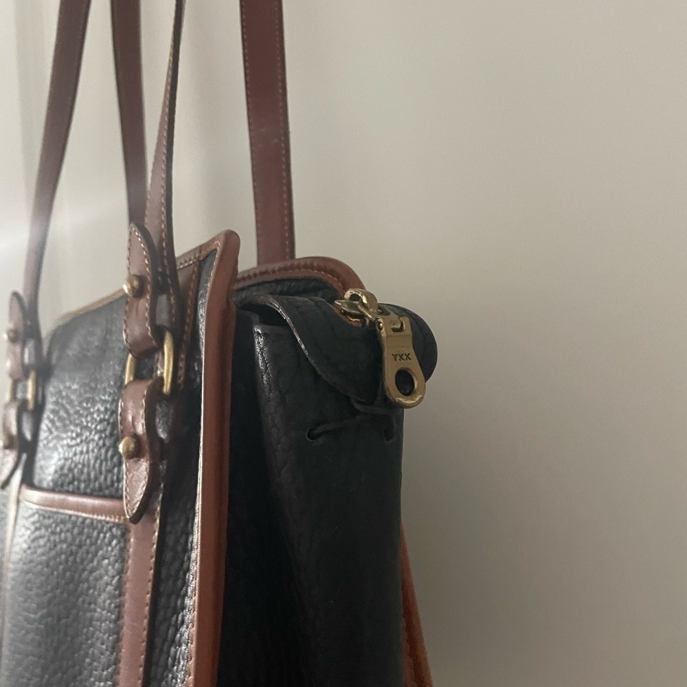 Dooney & Bourke Pebbled Leather All Weather Bag Dark Navy British Tan - Picture 5 of 14